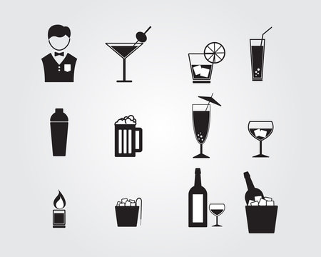 Bartender And Alcohol Drinking Icon