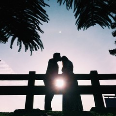romantic couple silhouette
