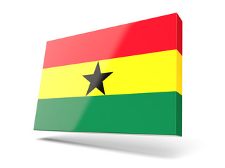 Square icon with flag of ghana