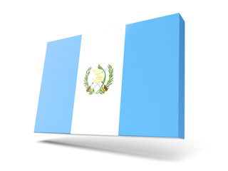 Square icon with flag of guatemala