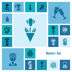 Womans Day Icon Set