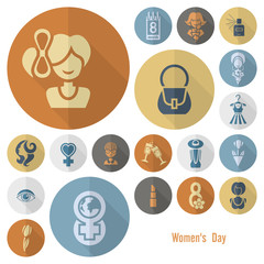 Womans Day Icon Set