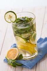 fresh fruit Flavored infused water mix of citrus and basil