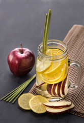 fresh fruit Flavored infused water mix of Apple, lemon and lemon