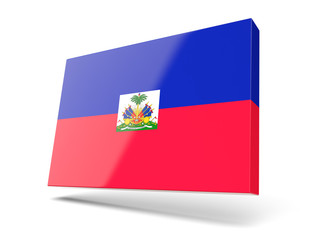 Square icon with flag of haiti