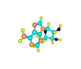 Adenosine molecule isolated on white