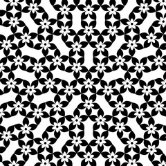 Black and White Vector Flower Pattern