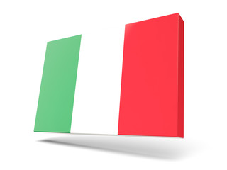 Square icon with flag of italy