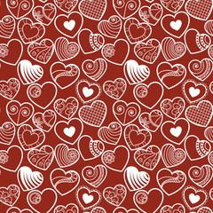 Fun seamless love heart background
