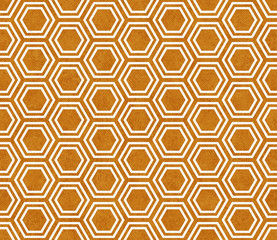 Orange and White Hexagon Tile Pattern Repeat Background