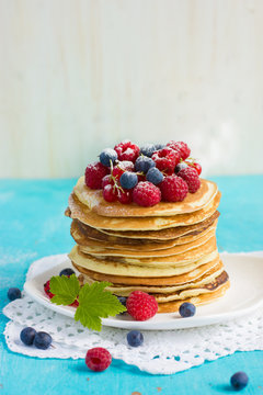 pancakes with fresh summer berries