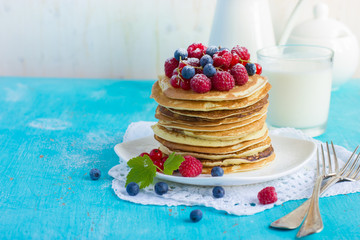 pancakes with fresh summer berries