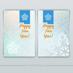 New Year Cards with Snowflakes