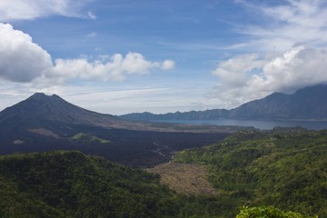 Fototapeta na wymiar Mount Batur volcano landscape, Indonesia