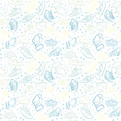 Vector seamless set of baby shoes