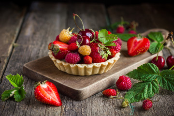Tart with fresh summer berries.tif