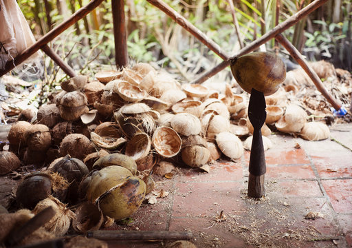 Heap of coconut shells