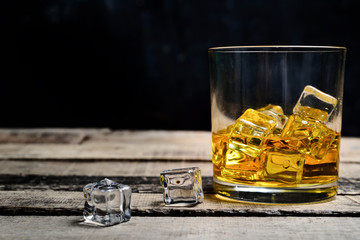 Scotch on wooden background