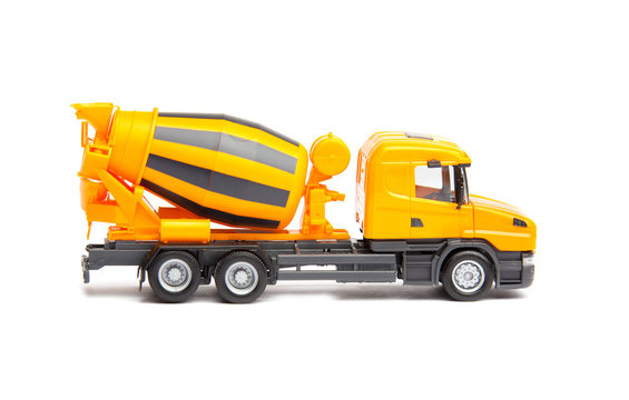 toy yellow truck concrete mixer