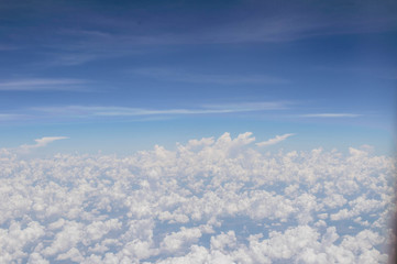 Fototapeta na wymiar Clouds from the plain view