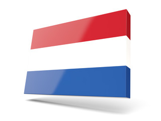 Square icon with flag of netherlands