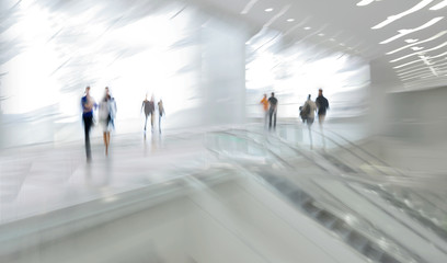 group of people in the lobby business center
