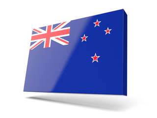 Square icon with flag of new zealand