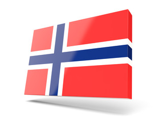 Square icon with flag of norway