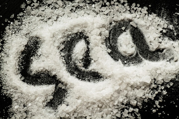 Sea salt with the inscription 