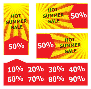 Hot summer sale banner . sun