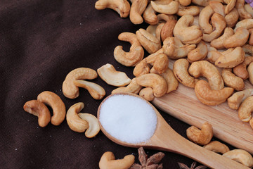 Roasted cashews nuts with natura