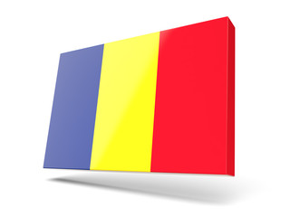 Fototapeta premium Square icon with flag of romania