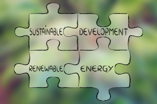 environmental awareness puzzle: sustainable development and rene