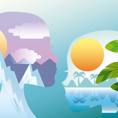 couple whit landscape