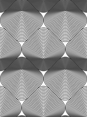 Vector monochrome stripy endless pattern, art continuous geometr