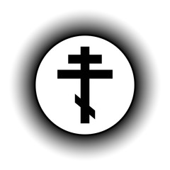 Obraz premium Religious orthodox cross button.
