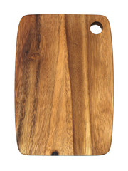 Wooden cutting board isolated on white background