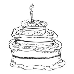 Simple doodle of a birthday cake