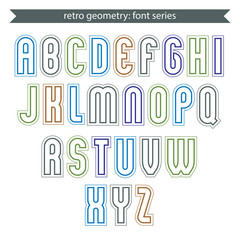 Poster light elegant font with outline. Contemporary vector colo