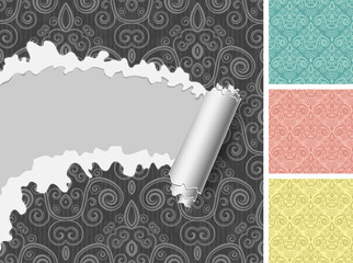 Set of 4 floral seamless patterns.