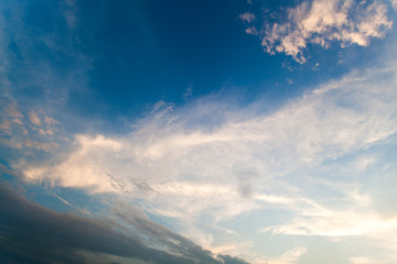 colorful dramatic sky with cloud at sunset
