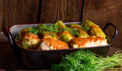 Cabbage rolls out young cabbage