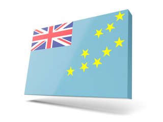 Square icon with flag of tuvalu