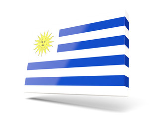 Square icon with flag of uruguay