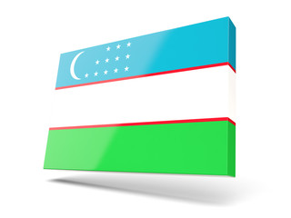 Square icon with flag of uzbekistan
