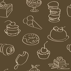 dark wallpaper with hand drawn sweets