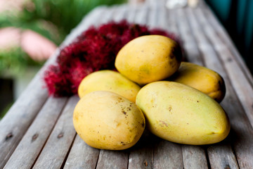 Rambutans and mango