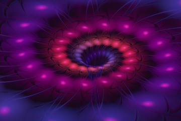 Fractal spiral with shades of violet color