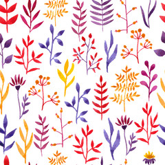 Vector watercolor floral pattern.