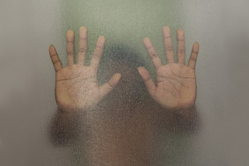 The shadow of the men